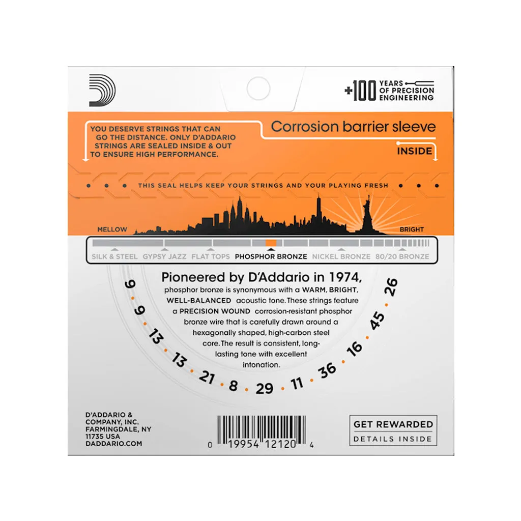 12-String Phosphor Bronze Acoustic Guitar Strings, Extra Light, 9-45