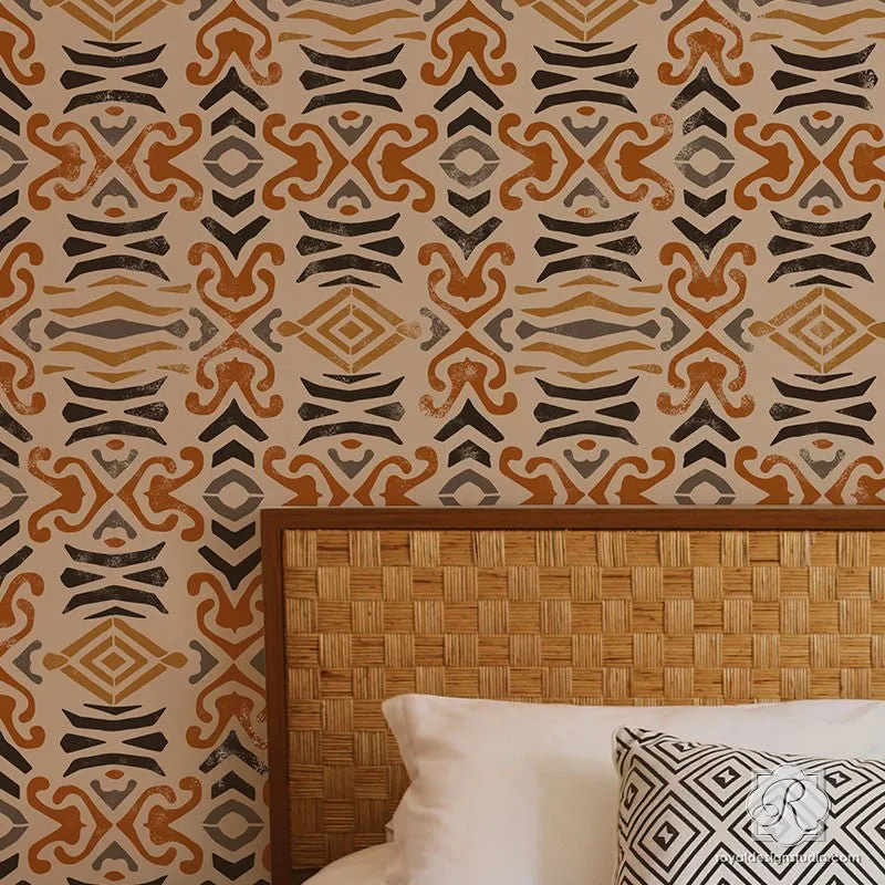 Adisa Tribal Wall Stencil