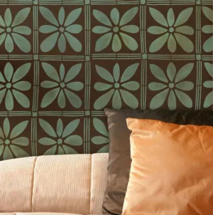 African Flower Wall Stencil