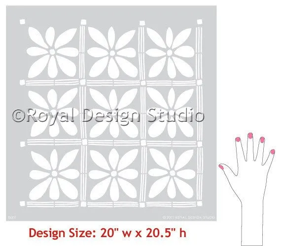 African Flower Wall Stencil