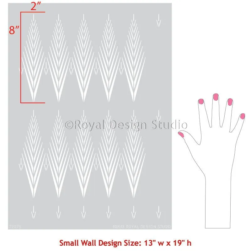 African Plumes Raven   Lily Wall Stencil
