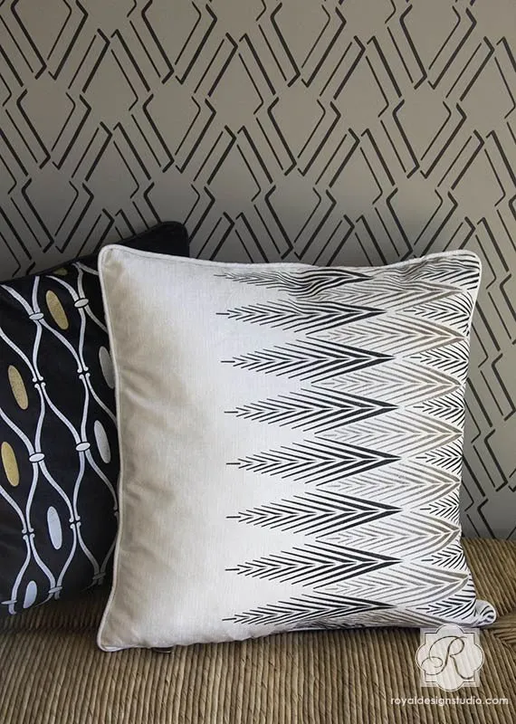 African Plumes Raven   Lily Wall Stencil