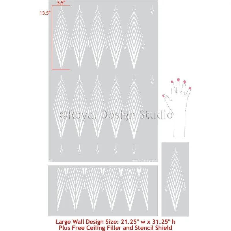 African Plumes Raven   Lily Wall Stencil