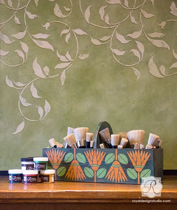 African Protea Flower Furniture Stencil
