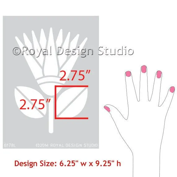 African Protea Flower Wall Art Stencil