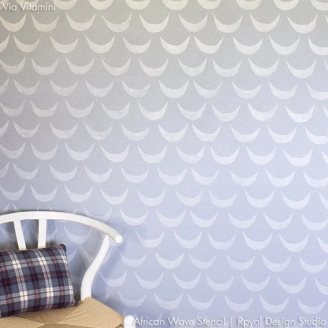 African Wave Wall Stencil