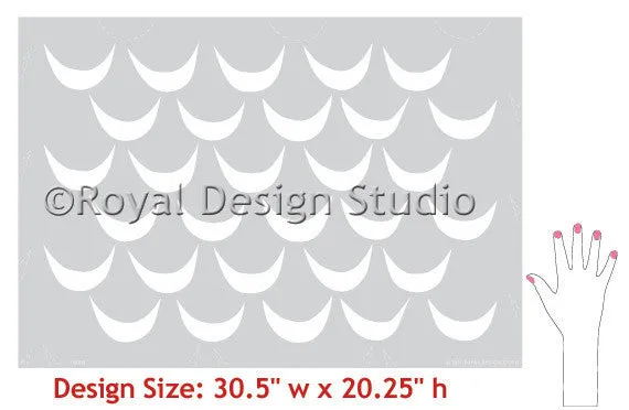 African Wave Wall Stencil