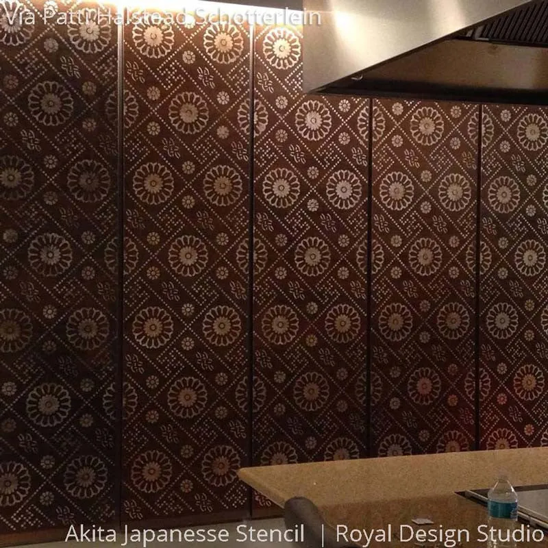 Akita Allover Wall Stencil