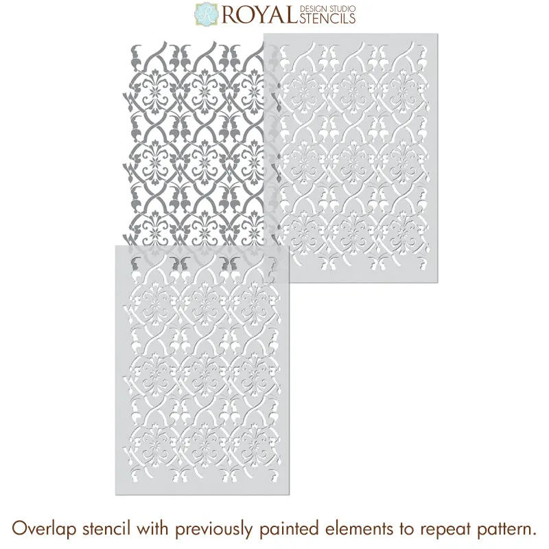 Aladdin Damask Wall Stencil