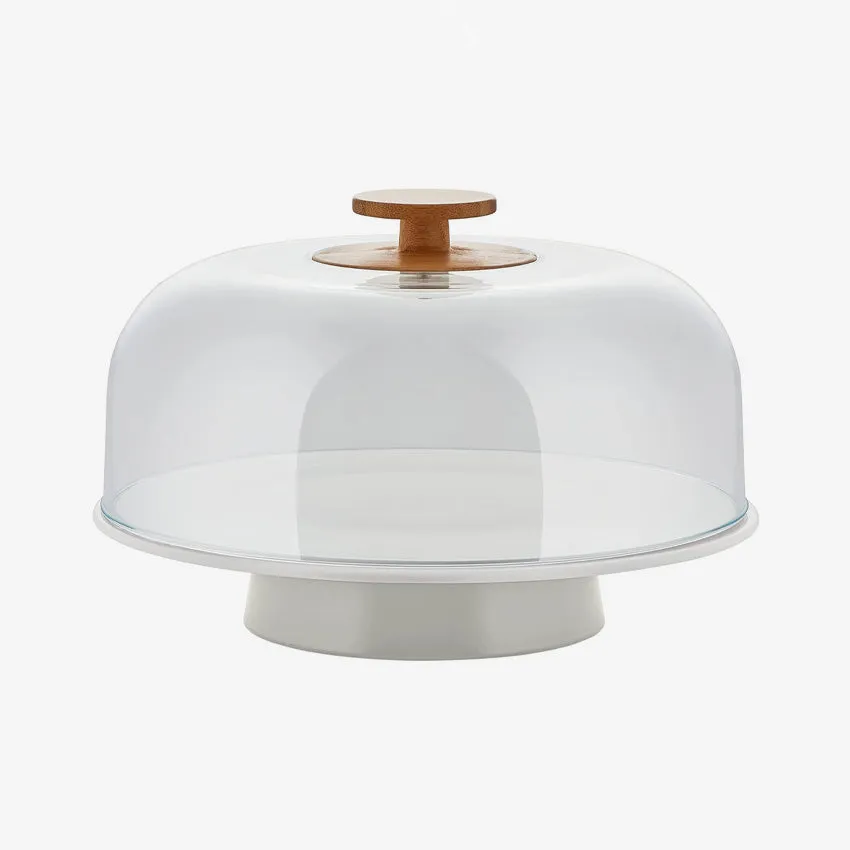Alessi | Mattina Cake Stand with Dome - Warm Grey