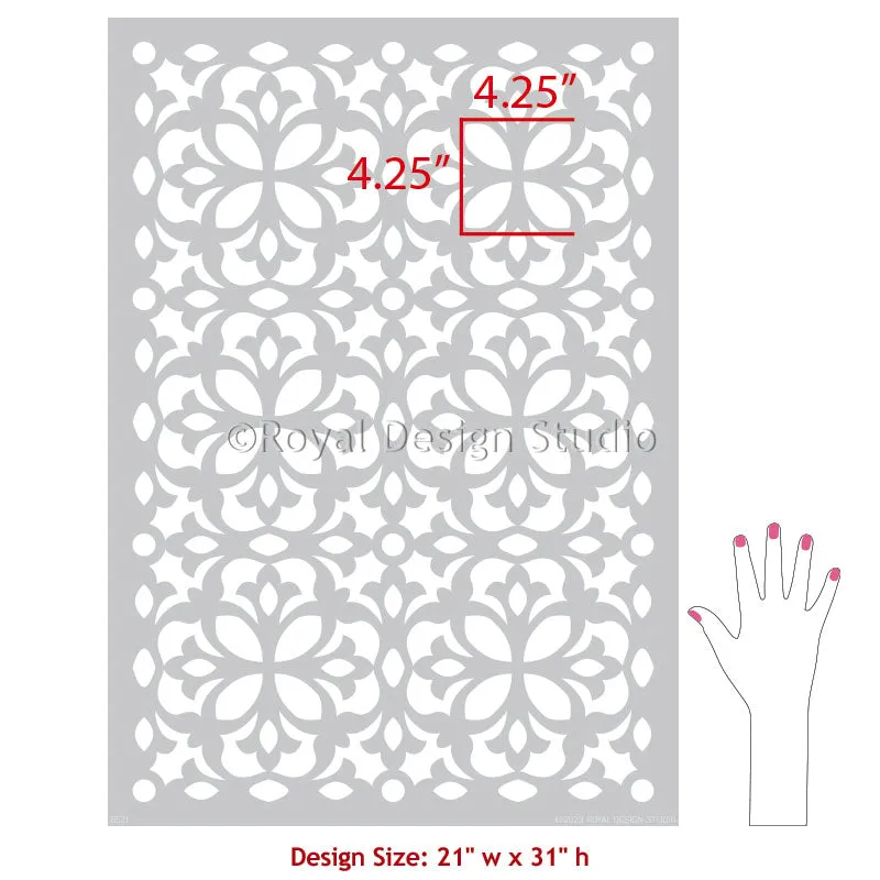 Alicante Allover Tile Stencil
