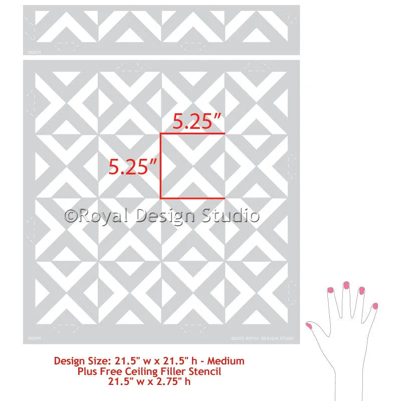 All The Angles Moroccan Wall Stencil