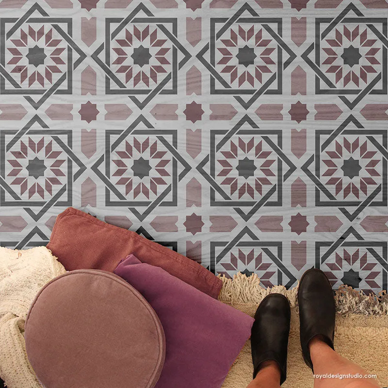 Almeria Allover Tile Stencil