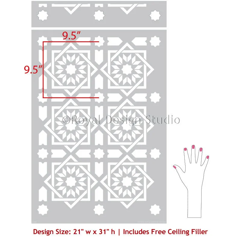 Almeria Allover Tile Stencil