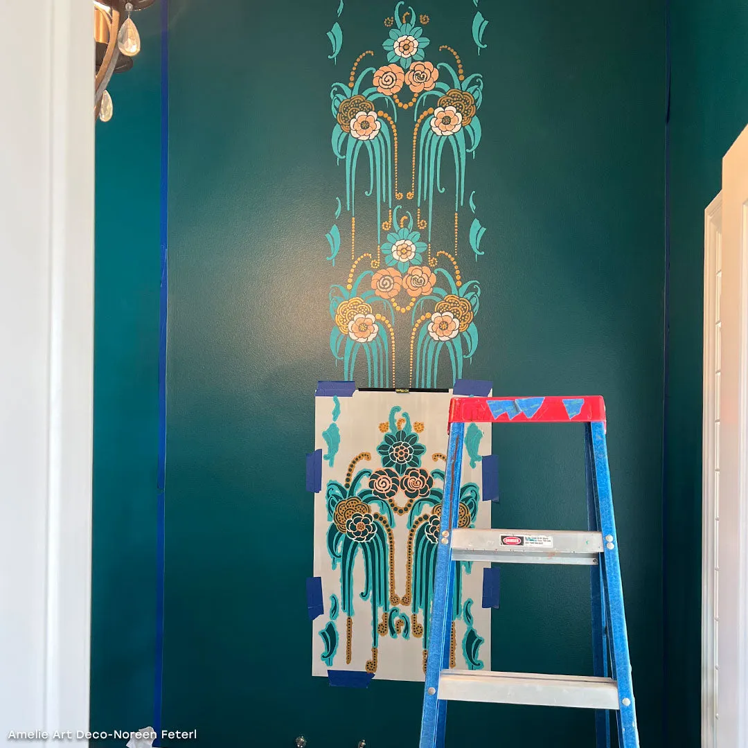 Amelie Floral Deco Wall Stencil