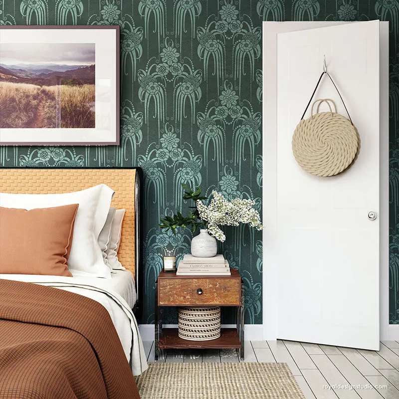 Amelie Floral Deco Wall Stencil