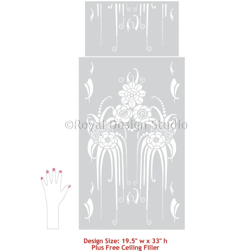 Amelie Floral Deco Wall Stencil