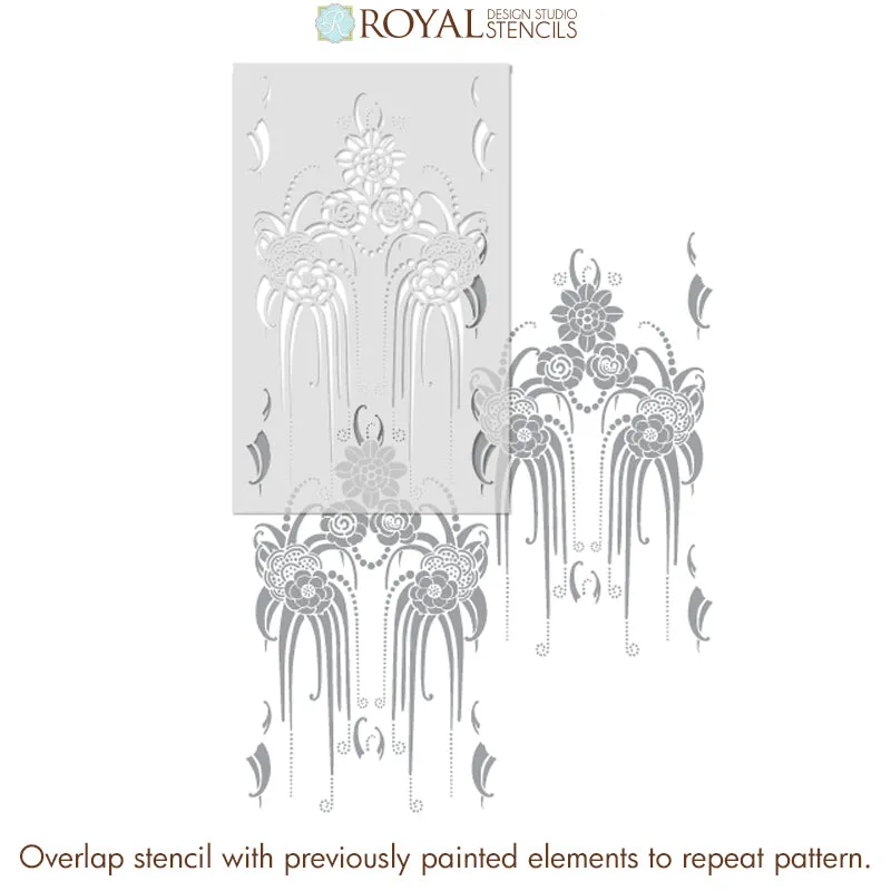 Amelie Floral Deco Wall Stencil