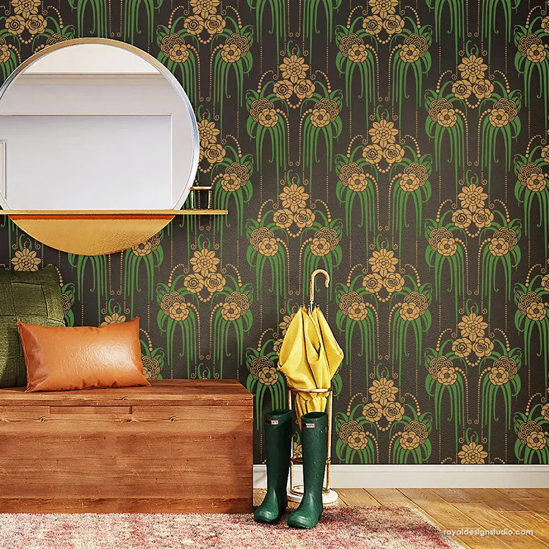 Amelie Floral Deco Wall Stencil