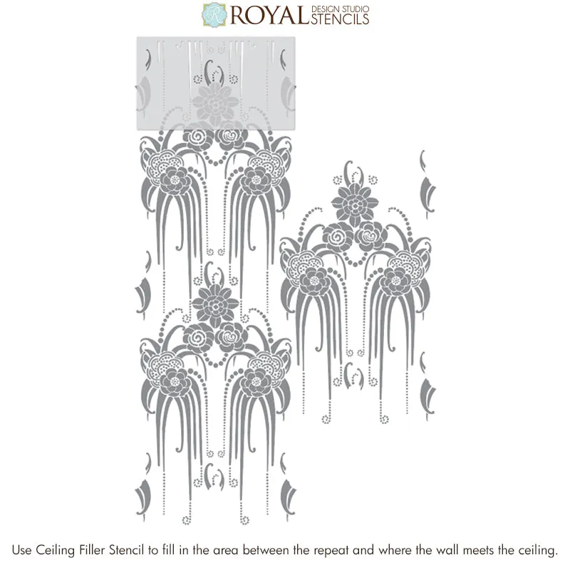 Amelie Floral Deco Wall Stencil