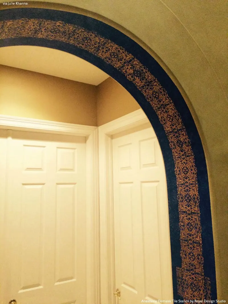 Anastasia Damask Tile Furniture Stencil
