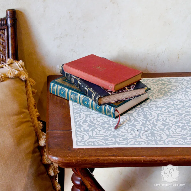 Anastasia Damask Tile Furniture Stencil