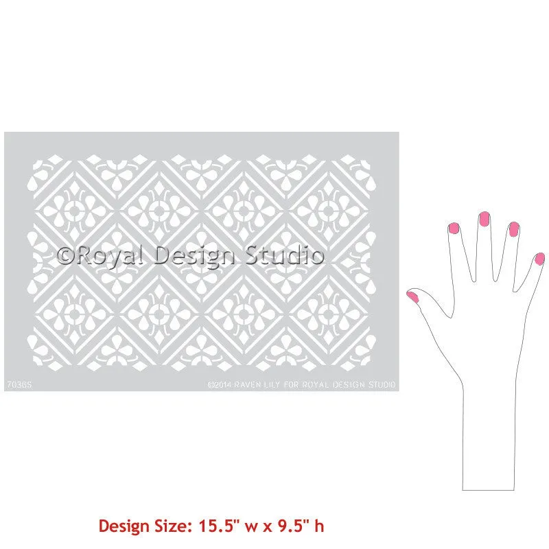 Anisa Embroidery Raven   Lily Damask Furniture Stencil