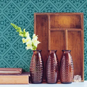 Anisa Embroidery Raven   Lily Damask Furniture Stencil