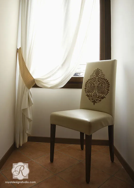 Annapakshi Indian Damask Wall Stencil