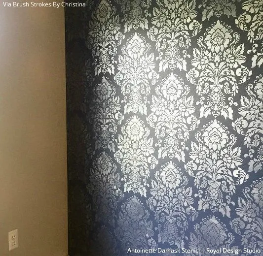 Antoinette Damask Wall Stencil