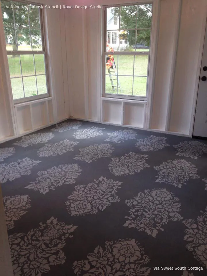 Antoinette Damask Wall Stencil