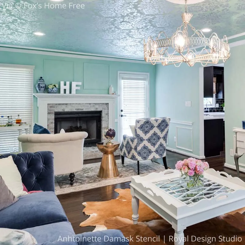 Antoinette Damask Wall Stencil