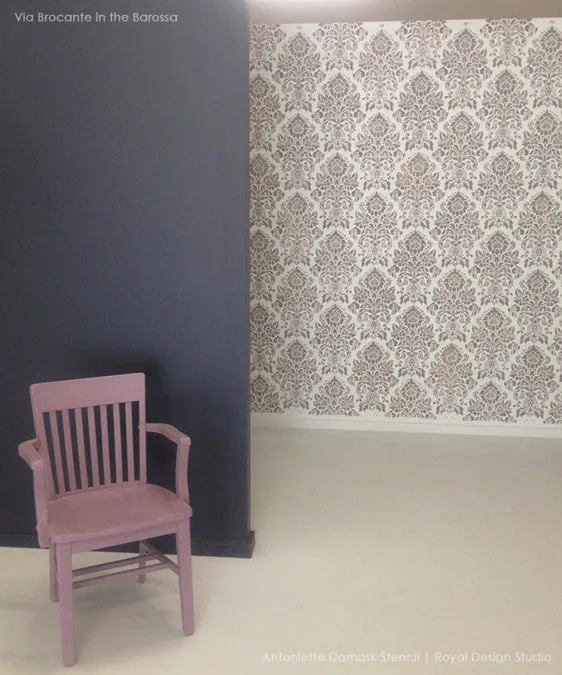 Antoinette Damask Wall Stencil