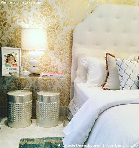 Antoinette Damask Wall Stencil