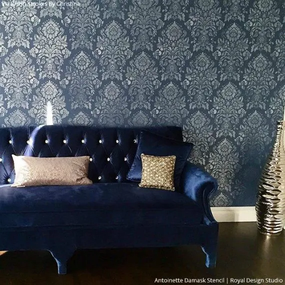 Antoinette Damask Wall Stencil