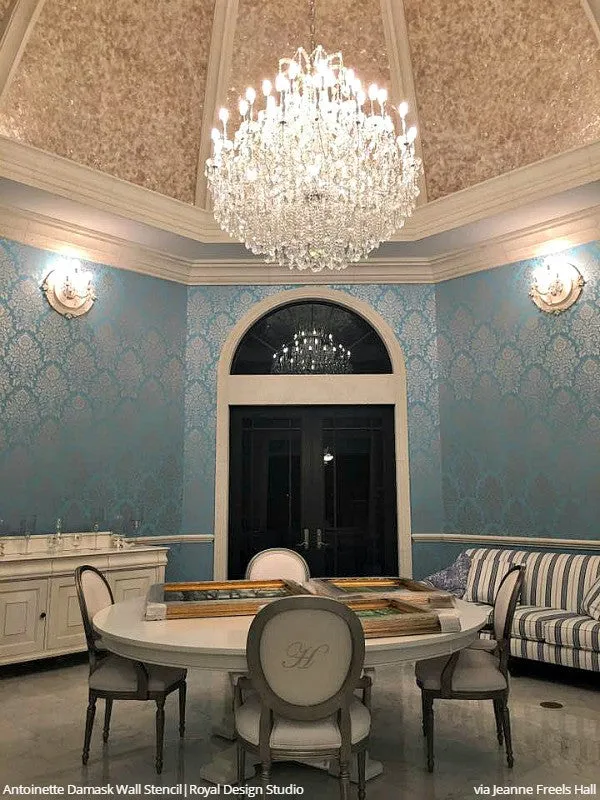 Antoinette Damask Wall Stencil
