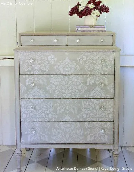 Antoinette Damask Wall Stencil