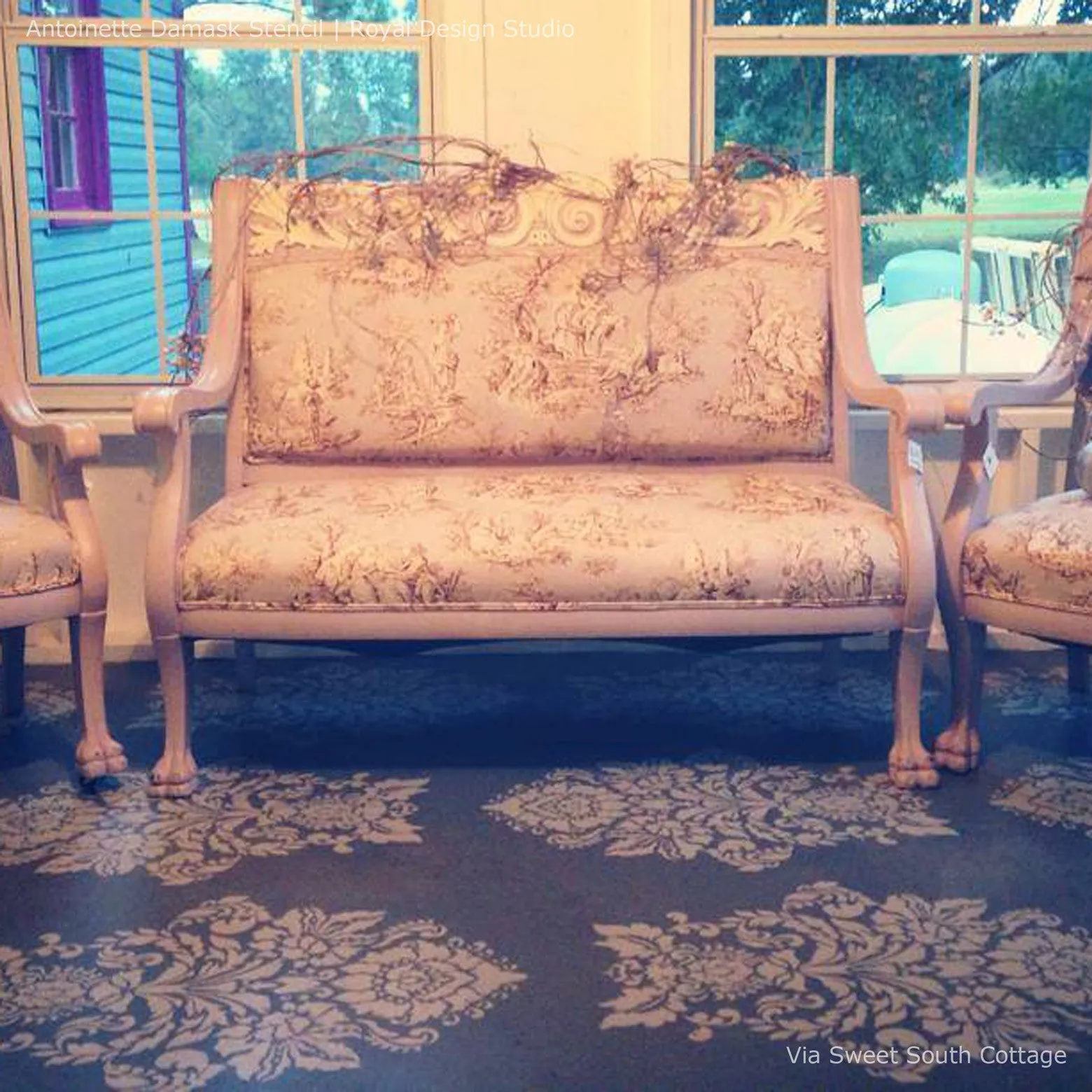 Antoinette Damask Wall Stencil