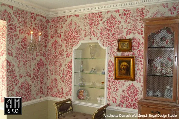 Antoinette Damask Wall Stencil