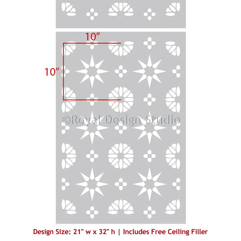 Astro Stars Allover Wall Stencil