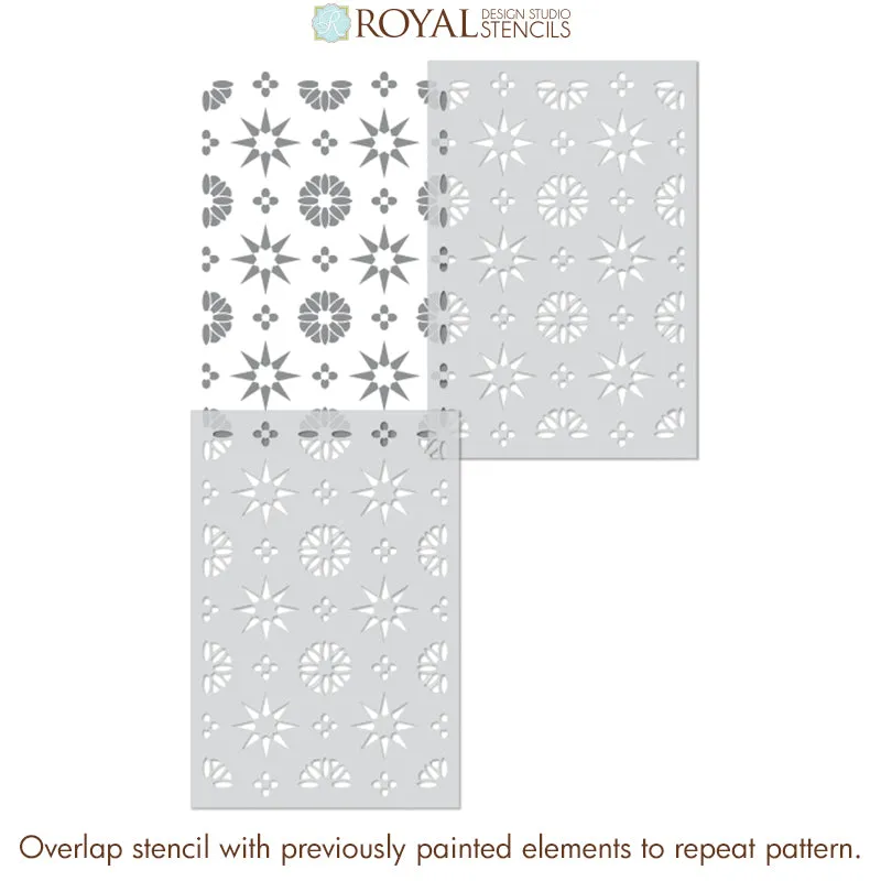 Astro Stars Allover Wall Stencil