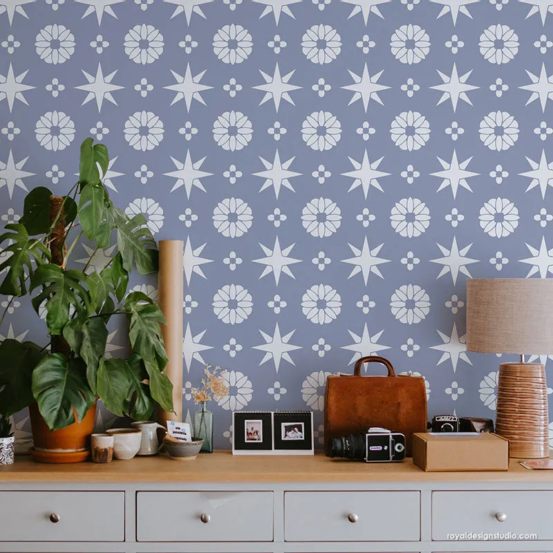 Astro Stars Allover Wall Stencil