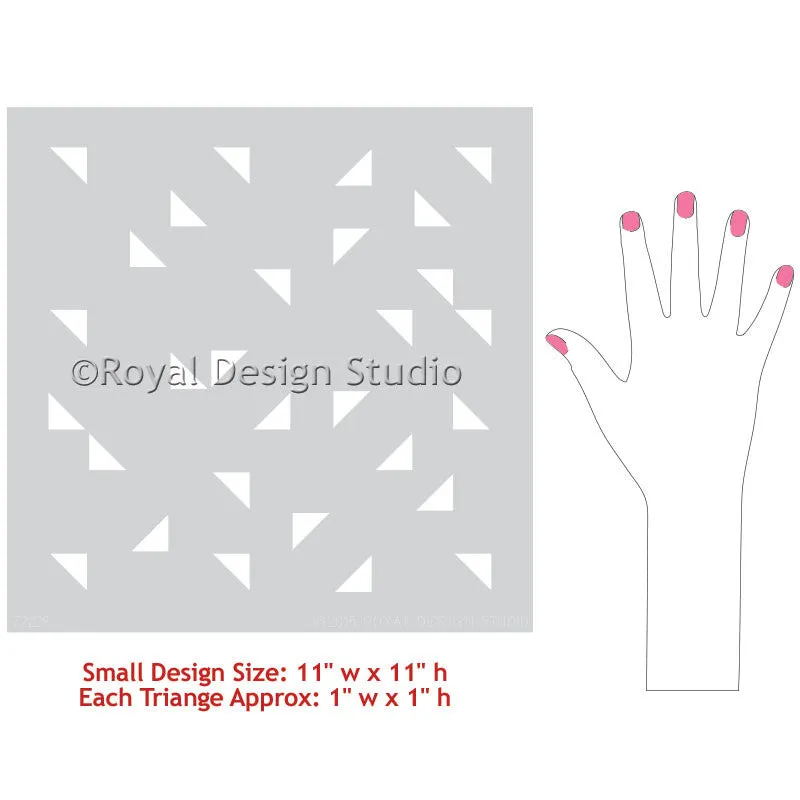 Aztec Triangles Raven   Lily Furniture Stencil