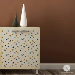 Aztec Triangles Raven   Lily Furniture Stencil
