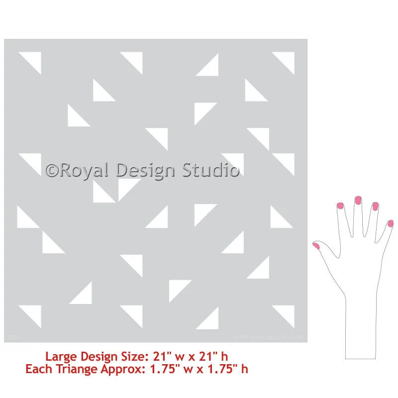 Aztec Triangles Raven   Lily Wall Stencil