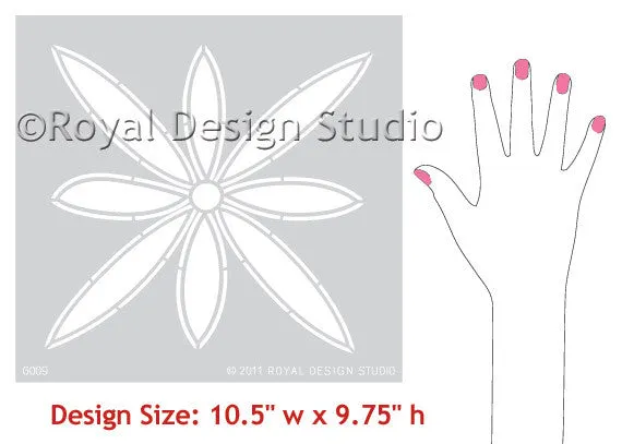 Barka Flower Wall Stencil