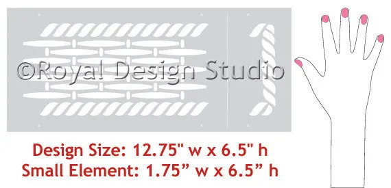 Basketweave Frieze Border Stencil