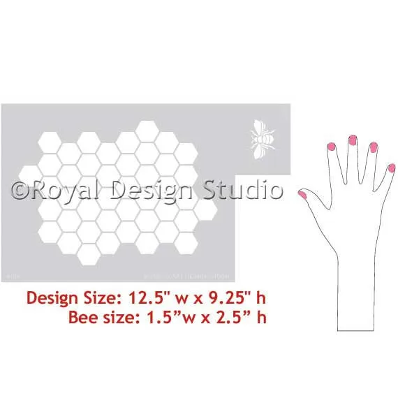 Bee Hive Hexagon Stencil