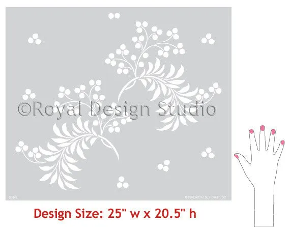 Berry Romantic Floral Stencil