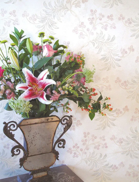 Berry Romantic Floral Stencil